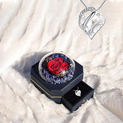 Swan Rose Necklace I Love You