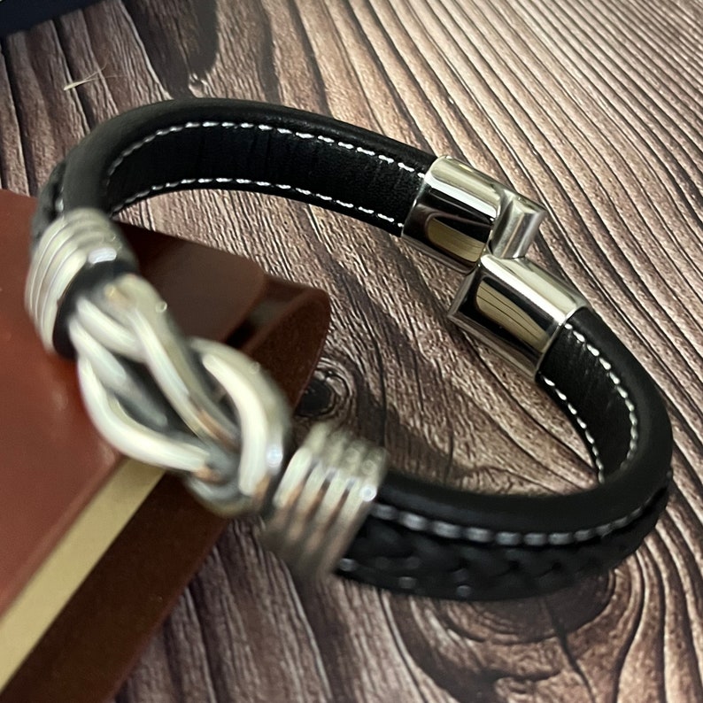 To My Grandson/Son Braided Leather Bracelet